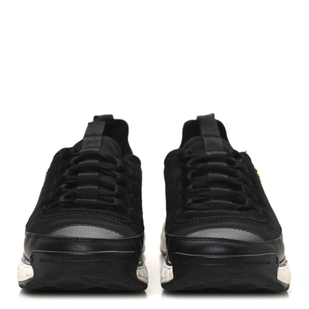 Chanel Velvet Calfskin Mixed Fibers CC Sneakers Black