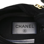 Chanel Velvet Calfskin Mixed Fibers CC Sneakers Black
