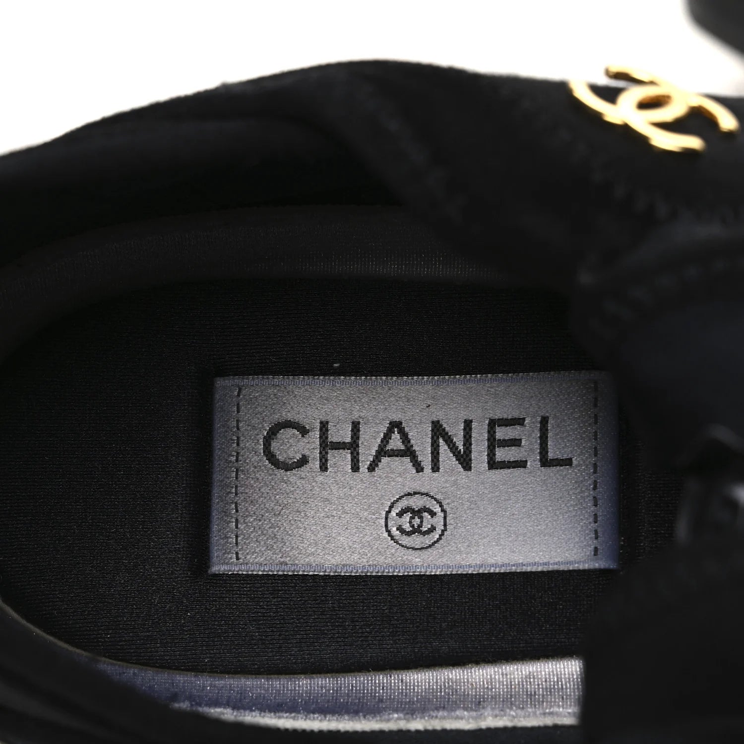 Chanel Velvet Calfskin Mixed Fibers CC Sneakers Black