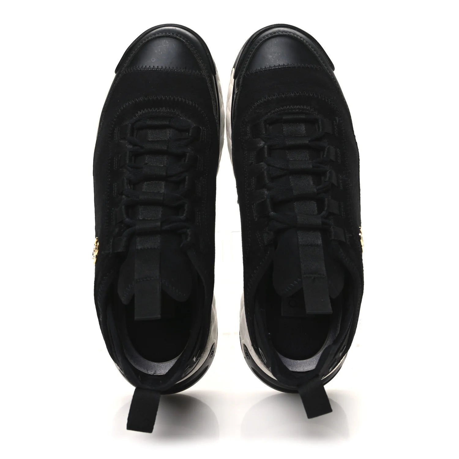 Chanel Velvet Calfskin Mixed Fibers CC Sneakers Black