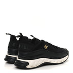 Chanel Velvet Calfskin Mixed Fibers CC Sneakers Black