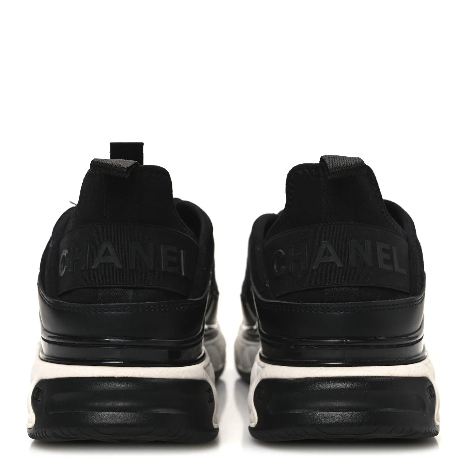 Chanel Velvet Calfskin Mixed Fibers CC Sneakers Black